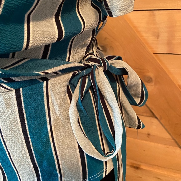Charlotte Russe Striped Wrap Blouse - Picture 5 of 6